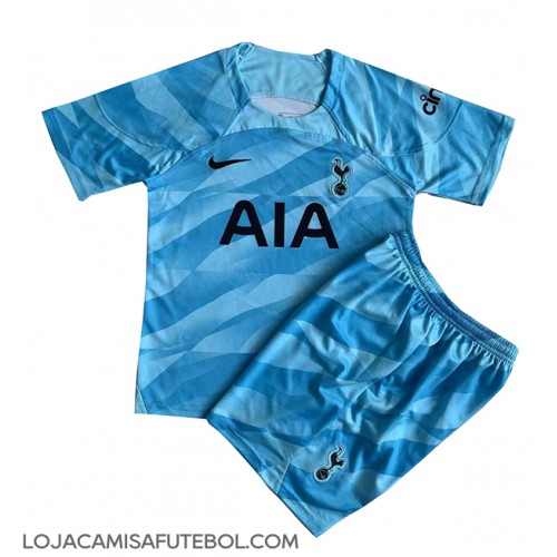 Camisa de Futebol Tottenham Hotspur Goleiro Equipamento Principal Infantil 2023-24 Manga Curta (+ Calças curtas)